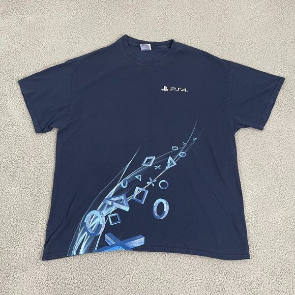 Other - Sony X Playstation PS4 Shirt XL Blue Greatness Awaits 2013 Promo Tee